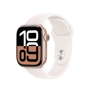 Apple Watch serie 10 con GPS, celular, de 1.6 pulgadas, carcasa de aluminio color oro rosa y correa rosa claro, S/M, monitor de fitness, app de ECG, pantalla Retina siempre activa